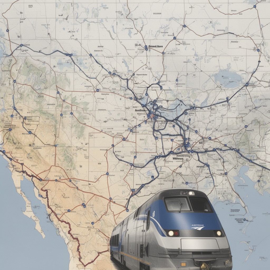 AI-generated illustration of Amtrak Midwest services
