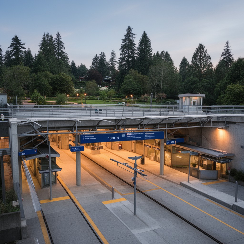 AI-generated illustration of Washington Park MAX station