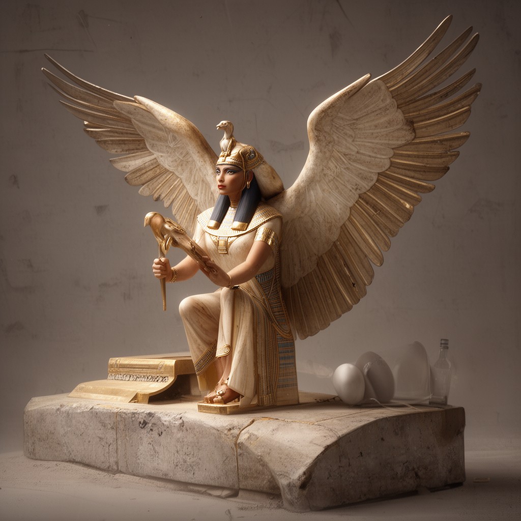 AI-generated illustration of vulture goddess Nekhbet