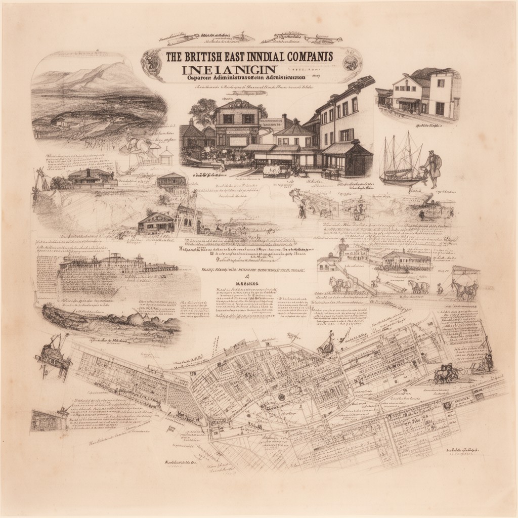 AI-generated illustration of British East India Company administration of Saint Helena