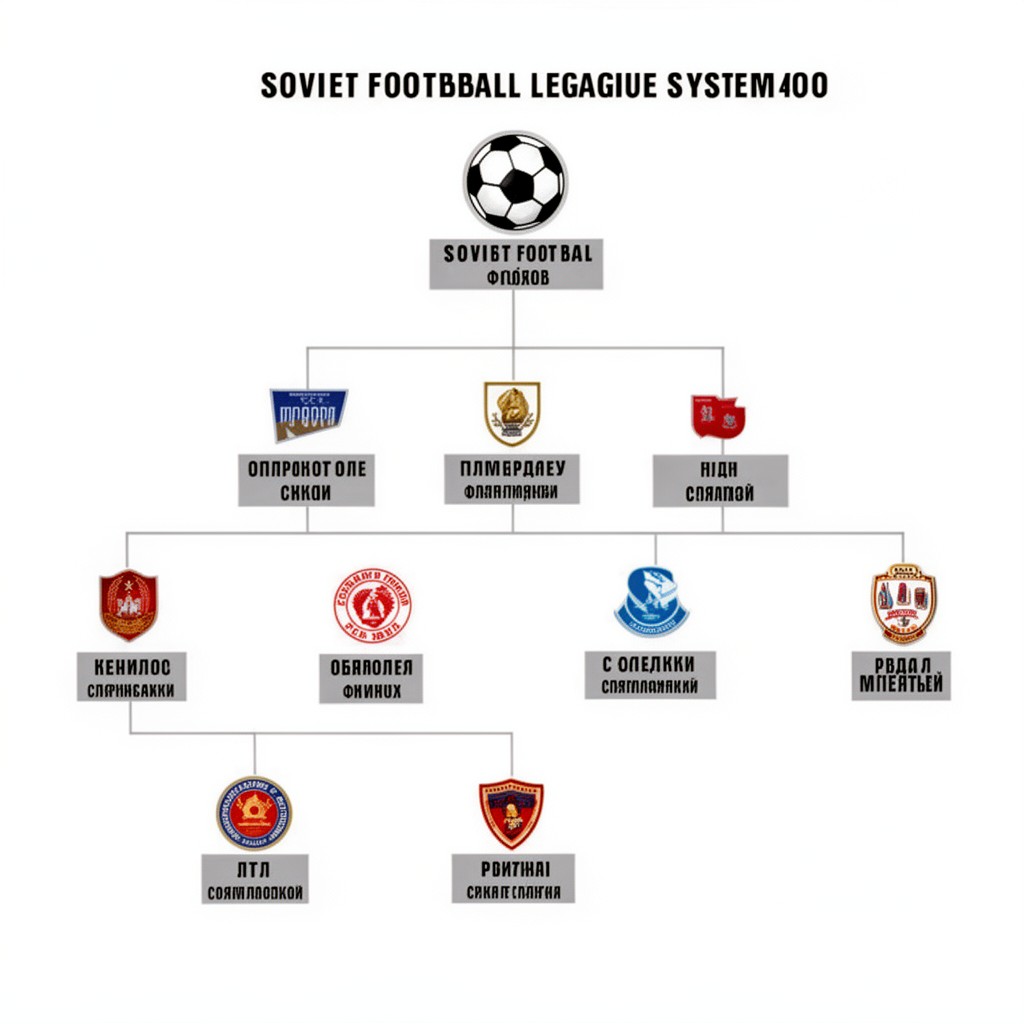 AI-generated illustration of Soviet football league system