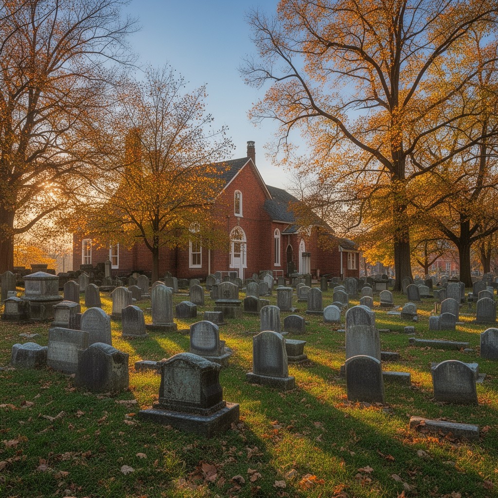 AI-generated illustration of Shreiner-Concord Cemetery, Lancaster, Pennsylvania