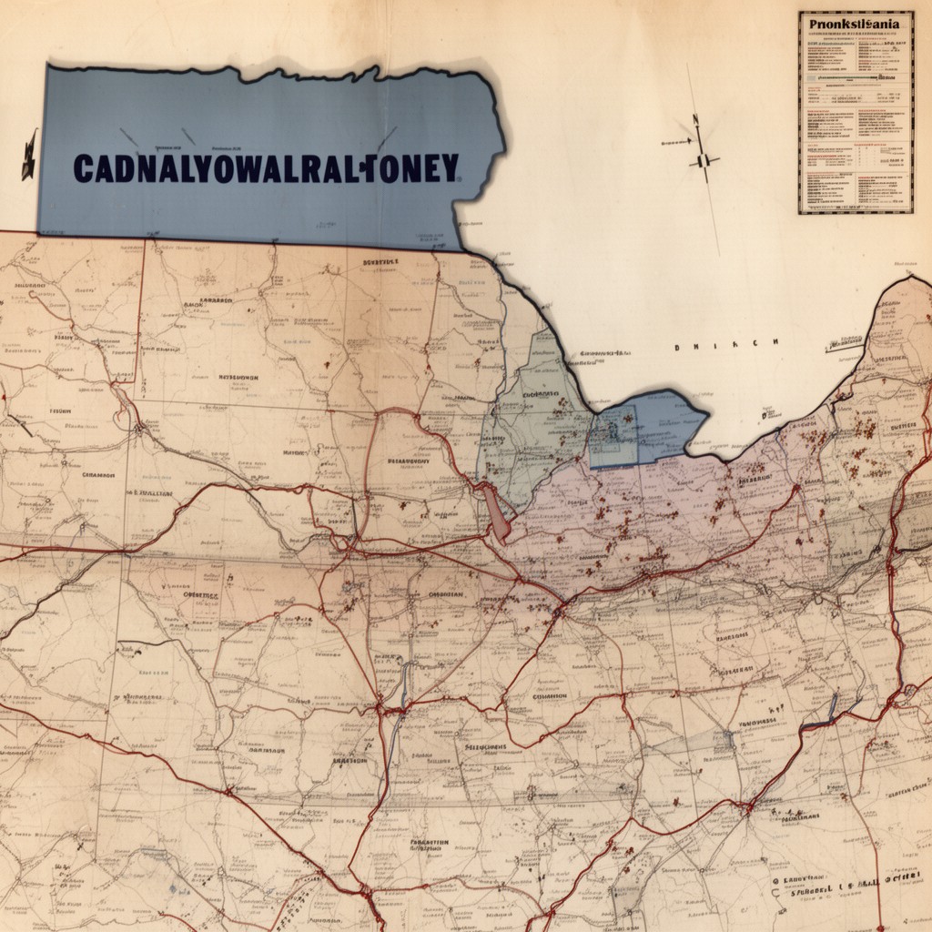 AI-generated illustration of Pennsylvania's 8th congressional district