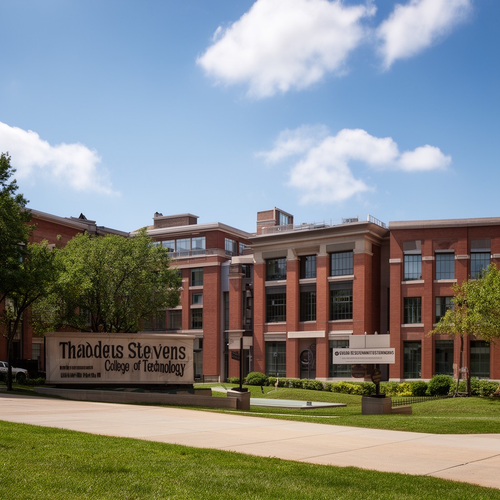 AI-generated illustration of Thaddeus Stevens College of Technology in Lancaster, Pennsylvania