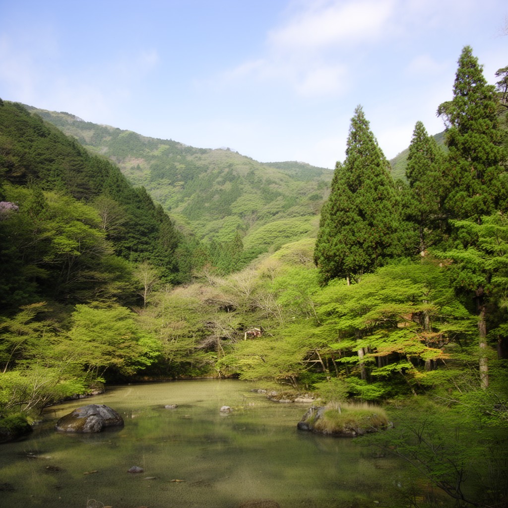 AI-generated illustration of 100 Landscapes of Japan