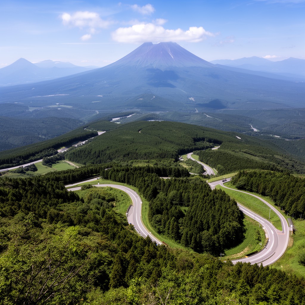 AI-generated illustration of Akagi Panorama Road