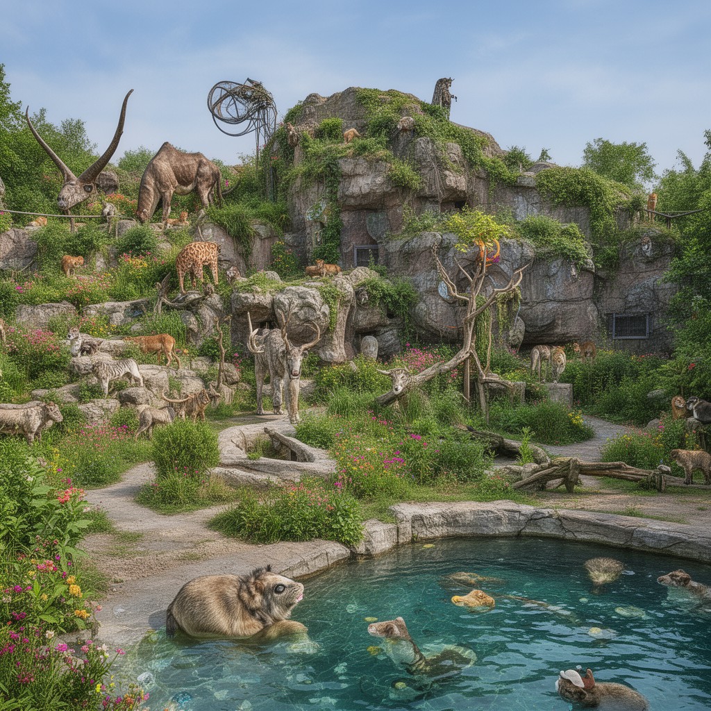 AI-generated illustration of Wrocław Zoo