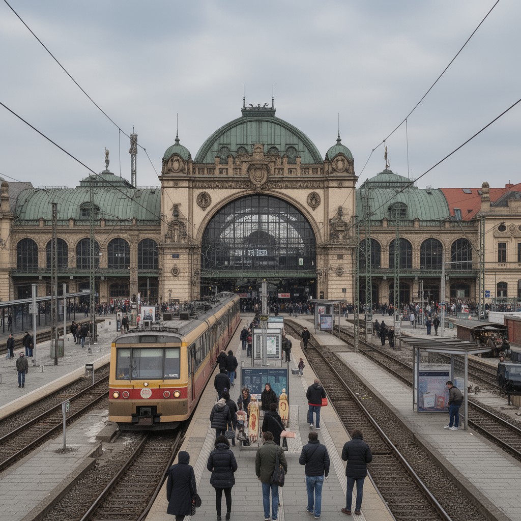 AI-generated illustration of Main Railway Station Wrocław Główny