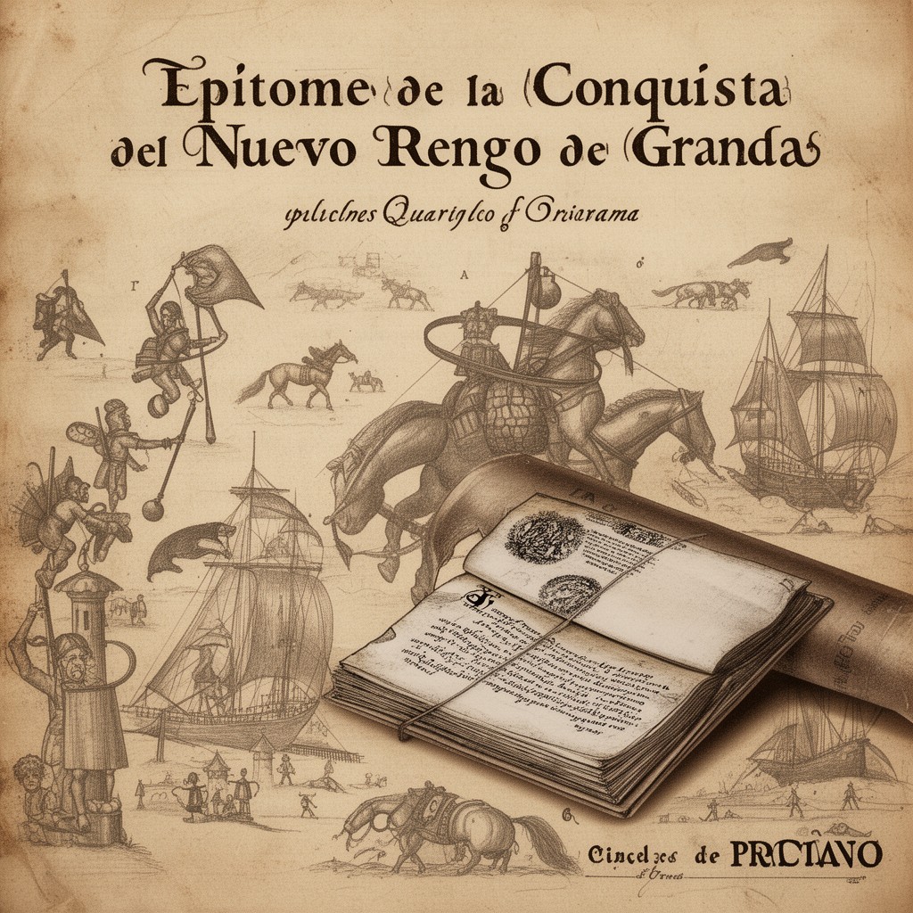 AI-generated illustration of Epítome de la conquista del Nuevo Reino de Granada