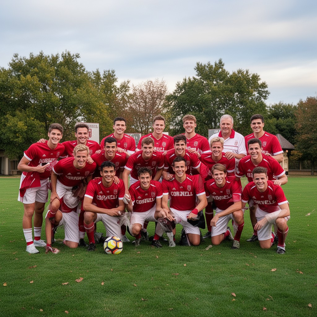 AI-generated illustration of Cornell Big Red men's soccer team