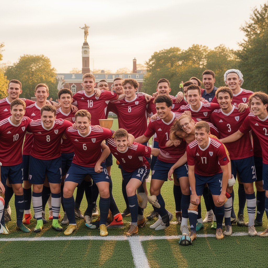 AI-generated illustration of University of Virginia men's soccer team