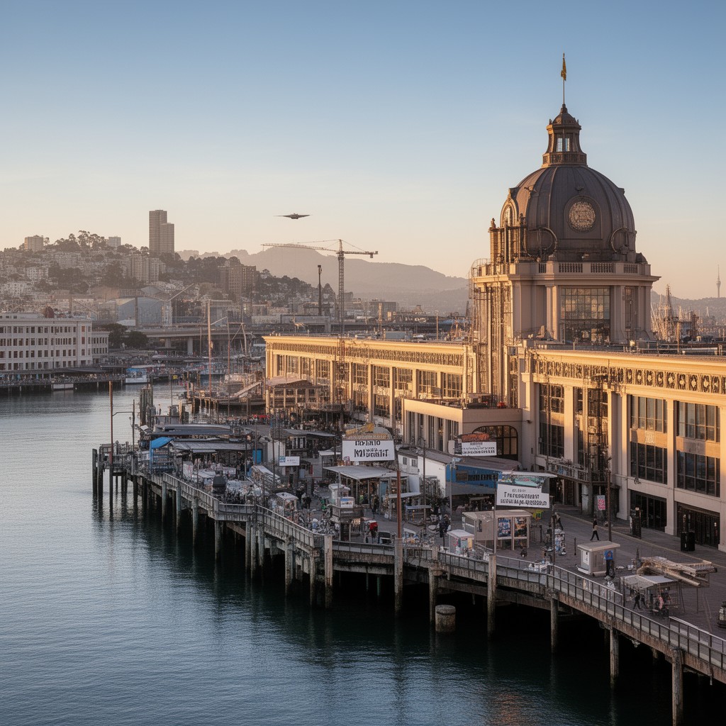 AI-generated illustration of Embarcadero Historic District