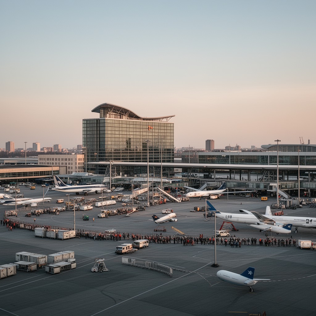 AI-generated illustration of Frankfurt Airport
