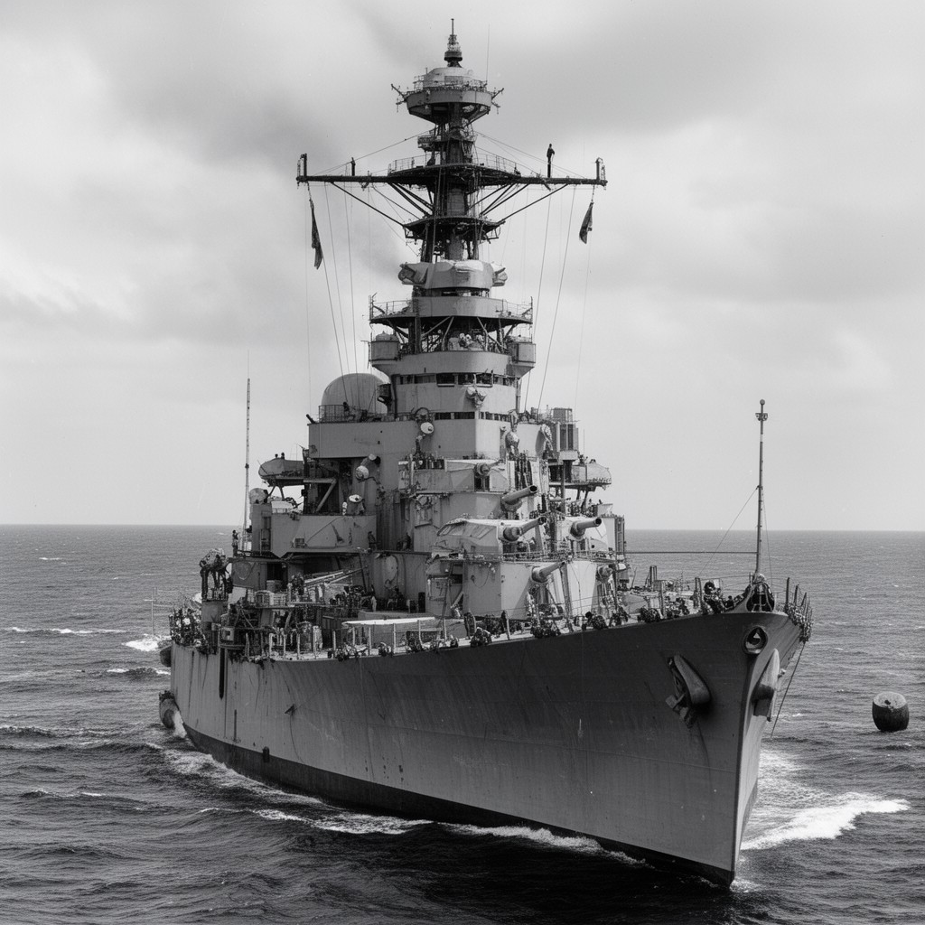 AI-generated illustration of USS Minneapolis (CA-36)