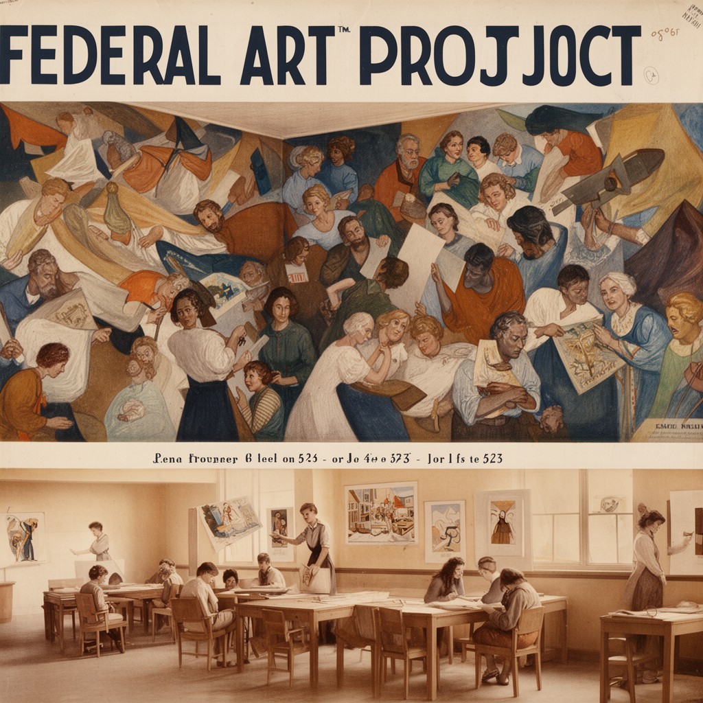 AI-generated illustration of Federal Art Project