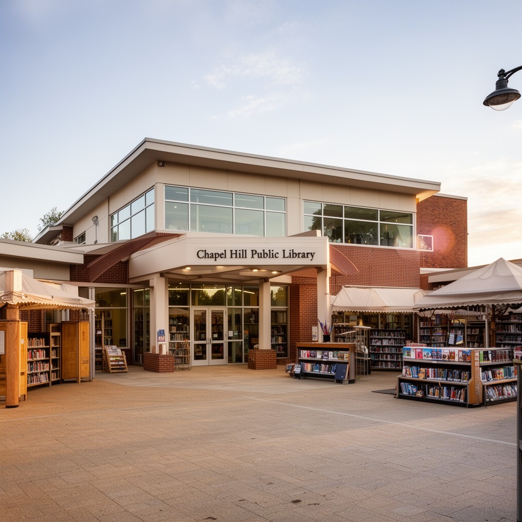 AI-generated illustration of Chapel Hill Public Library