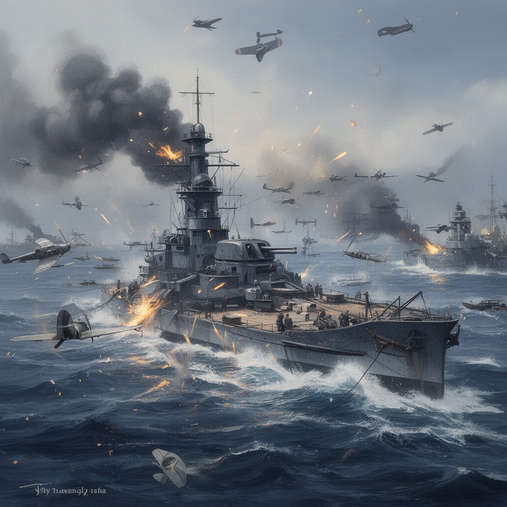 AI-generated illustration of Attack on Taranto