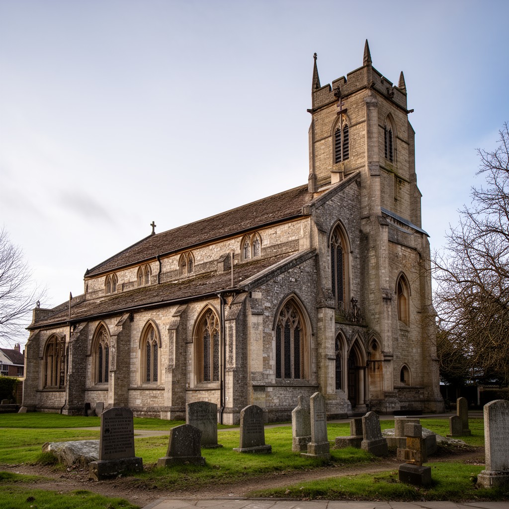 AI-generated illustration of All Saints Church, Alton