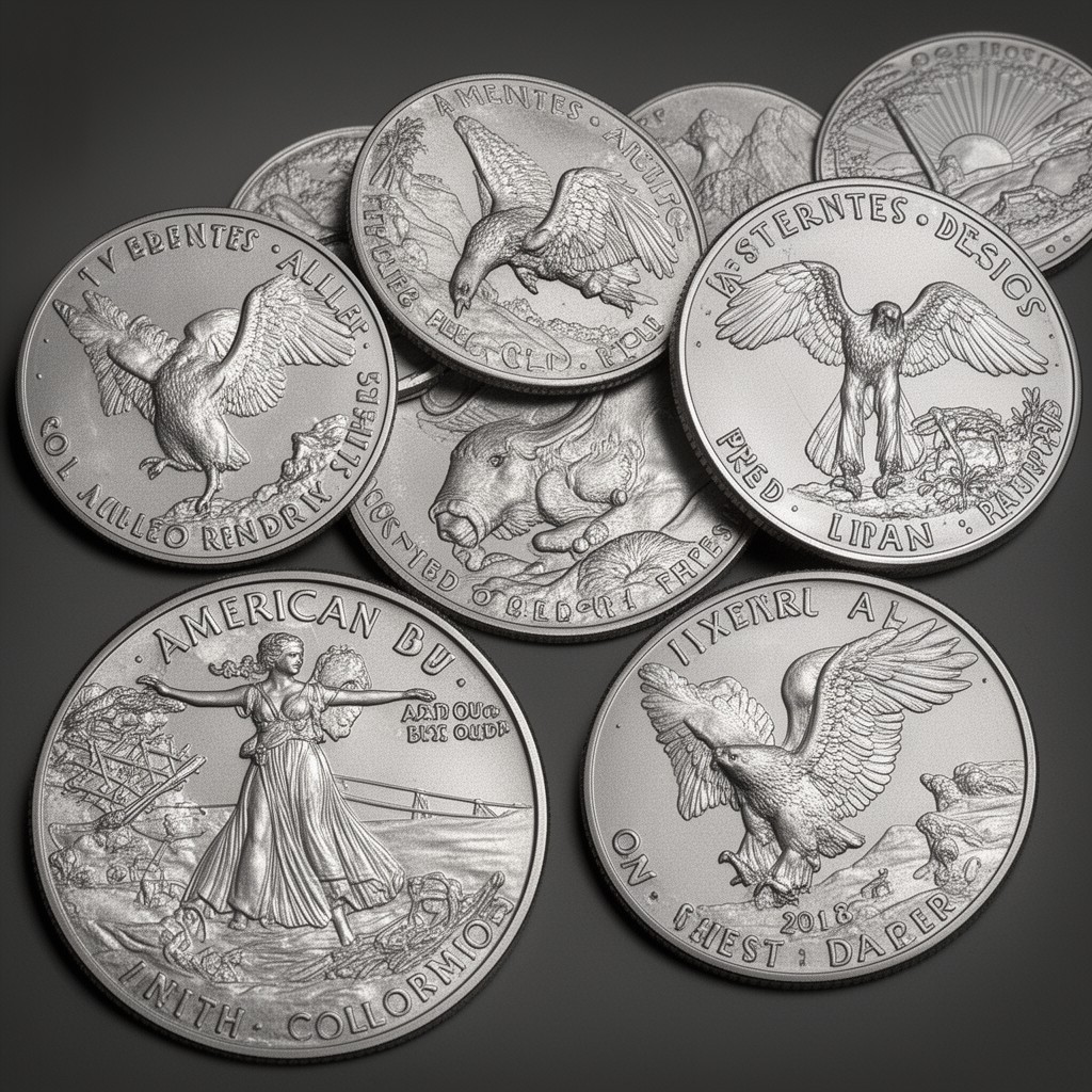 AI-generated illustration of American Eagle platinum bullion coins