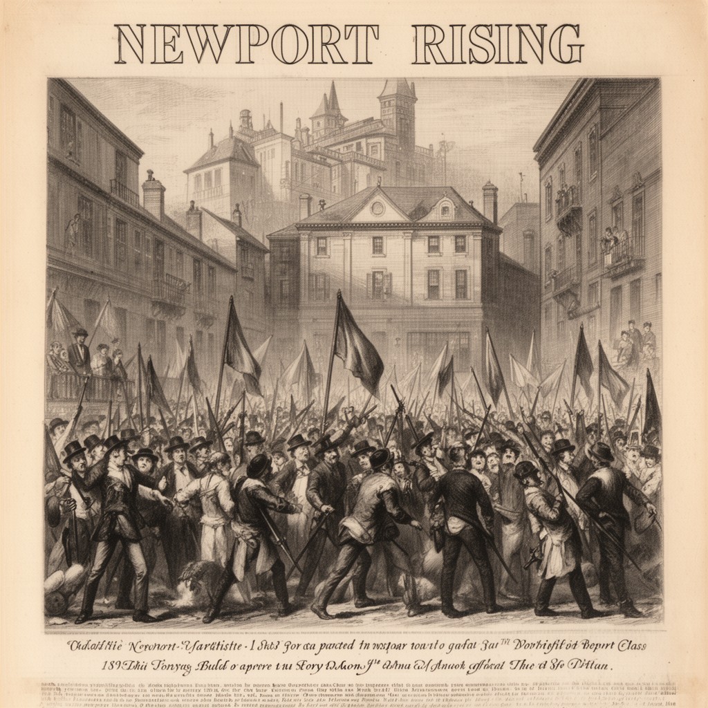 AI-generated illustration of Newport Rising