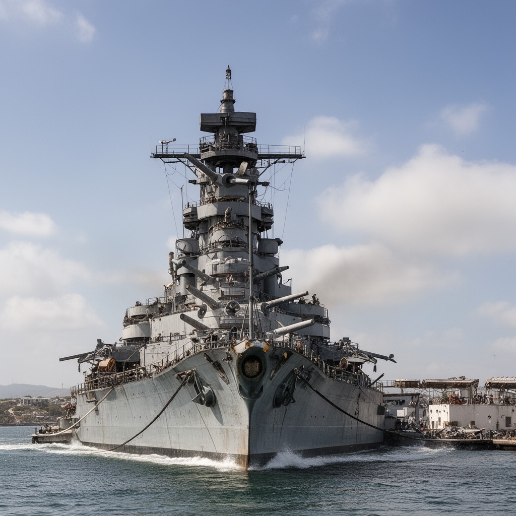AI-generated illustration of USS Arizona (BB-39)