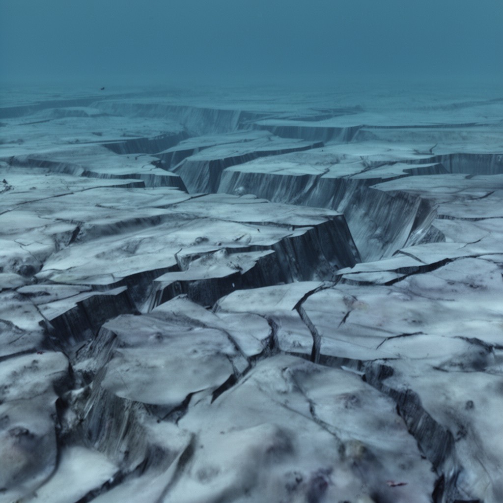 AI-generated illustration of Central Atlantic Ocean floor