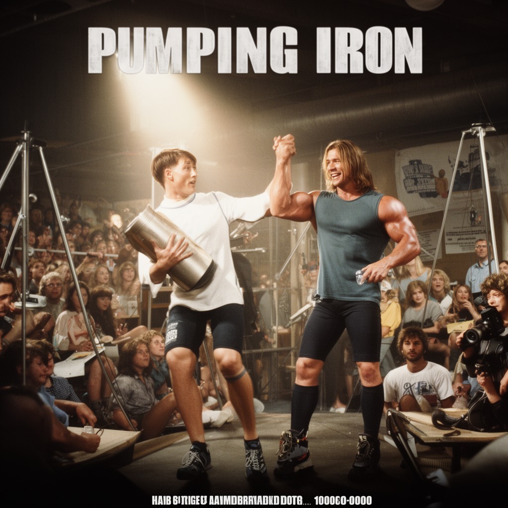 AI-generated illustration of Pumping Iron