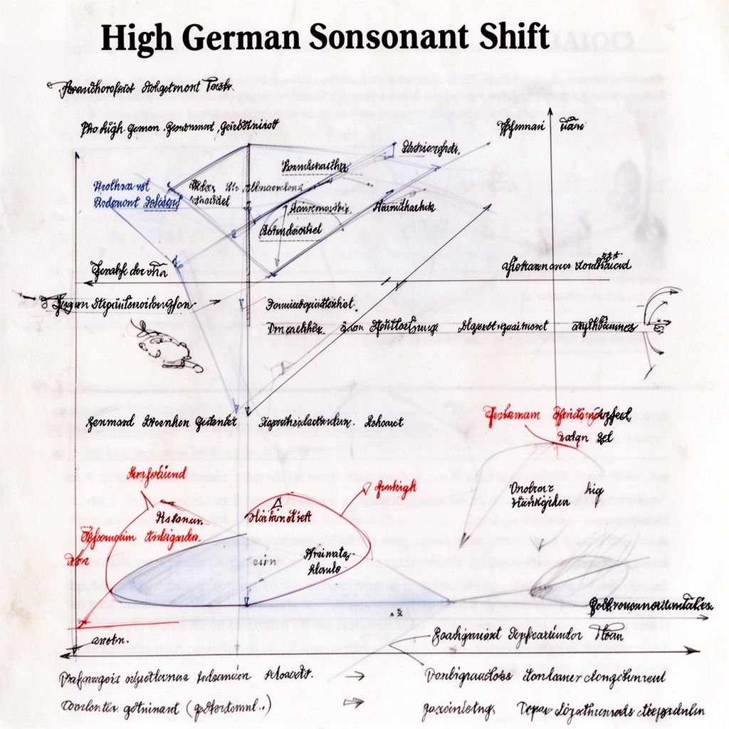 AI-generated illustration of High German consonant shift