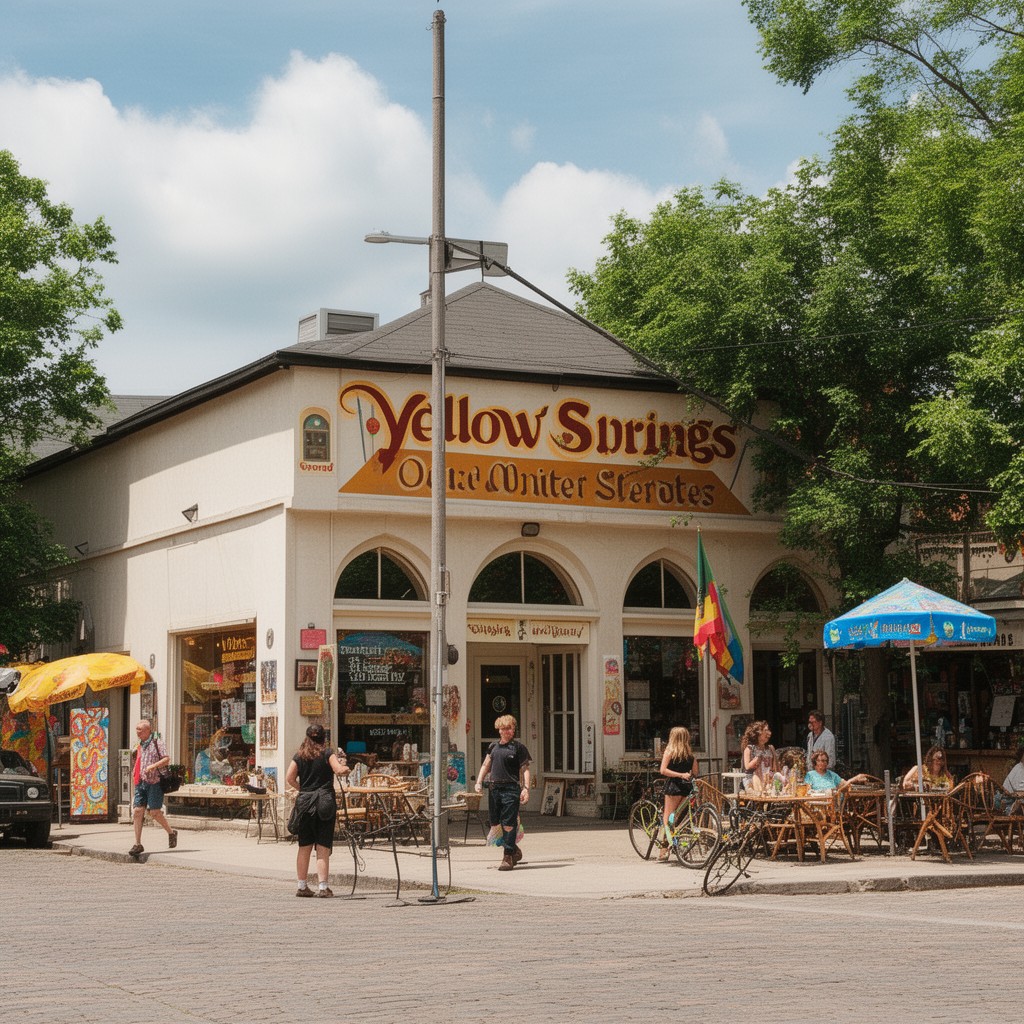 AI-generated illustration of Yellow Springs, Ohio, United States