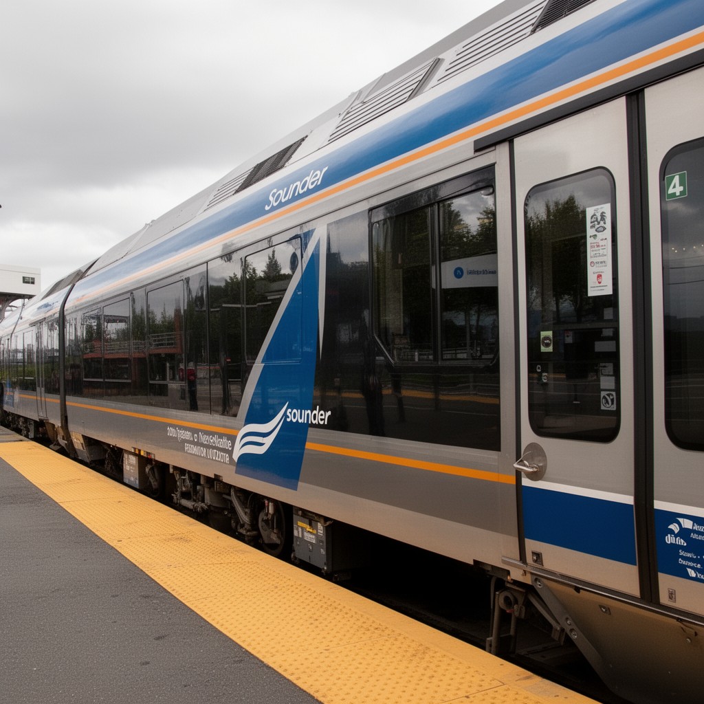 AI-generated illustration of Sounder commuter rail