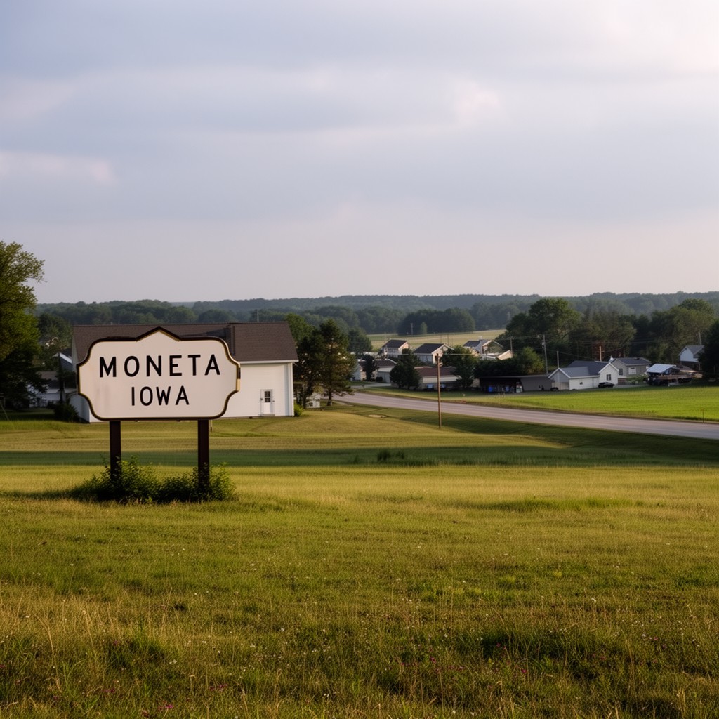 AI-generated illustration of Moneta, Iowa