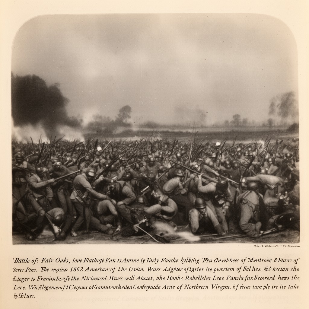 AI-generated illustration of Battle of Fair Oaks