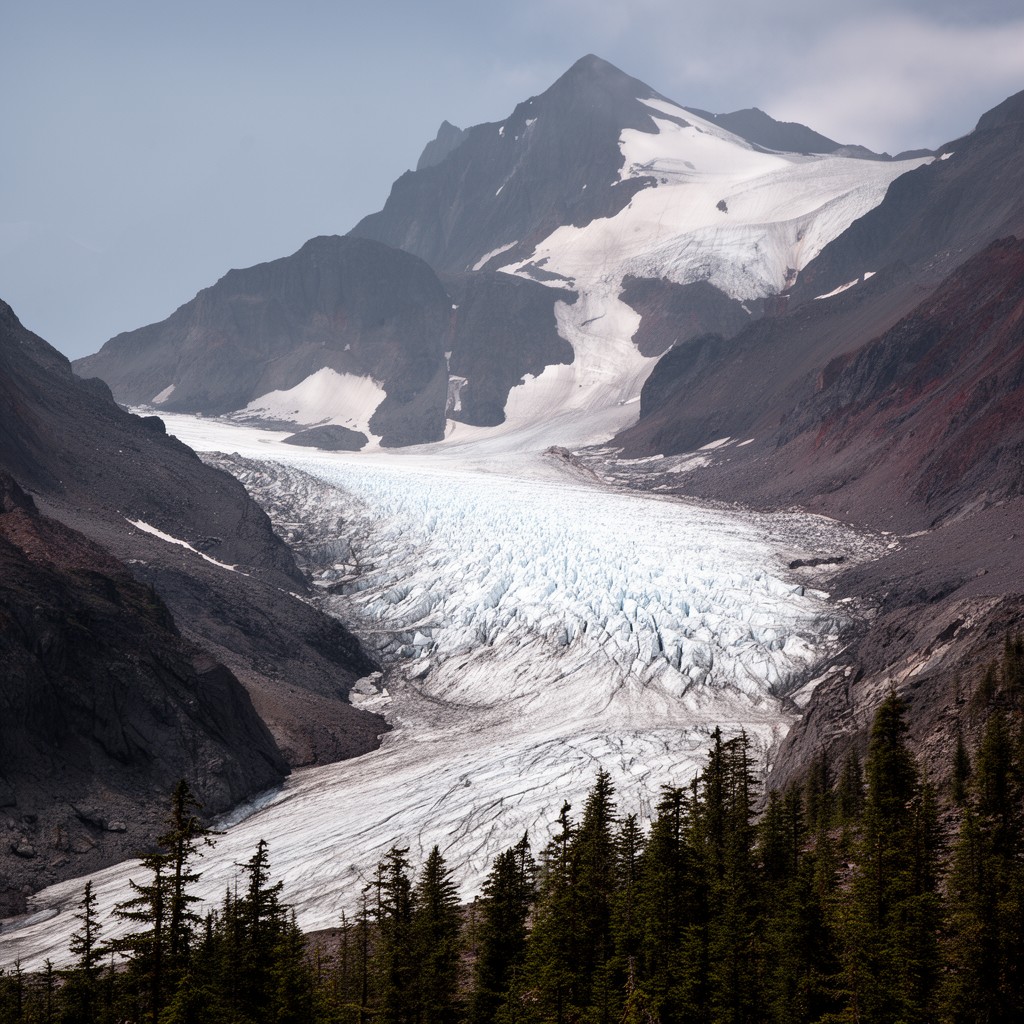 AI-generated illustration of Bolam Glacier