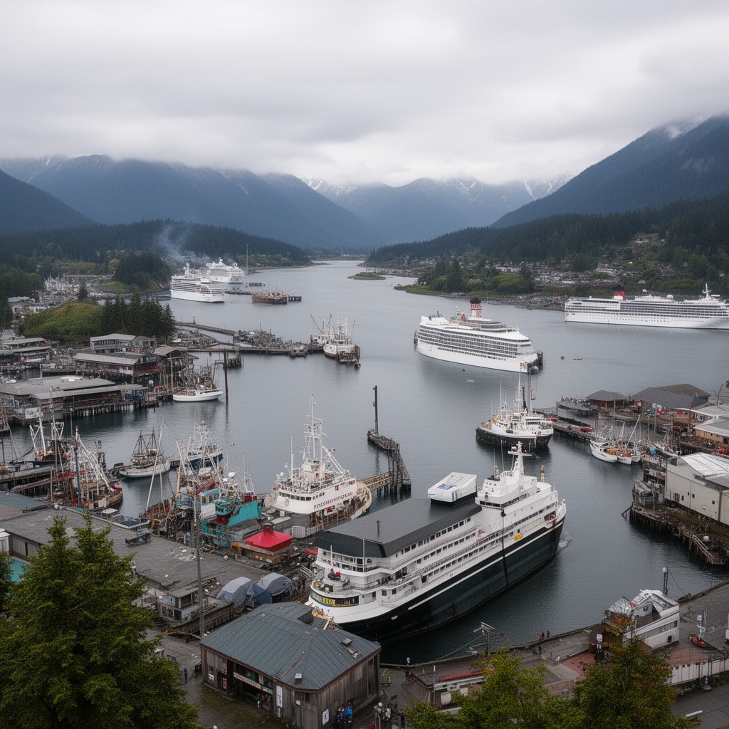 AI-generated illustration of Ketchikan Harbor