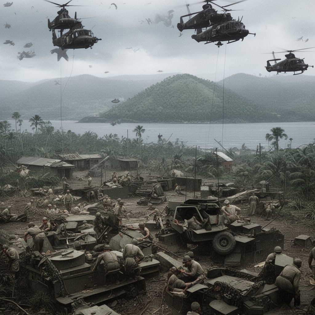 AI-generated illustration of Northern Solomons campaign