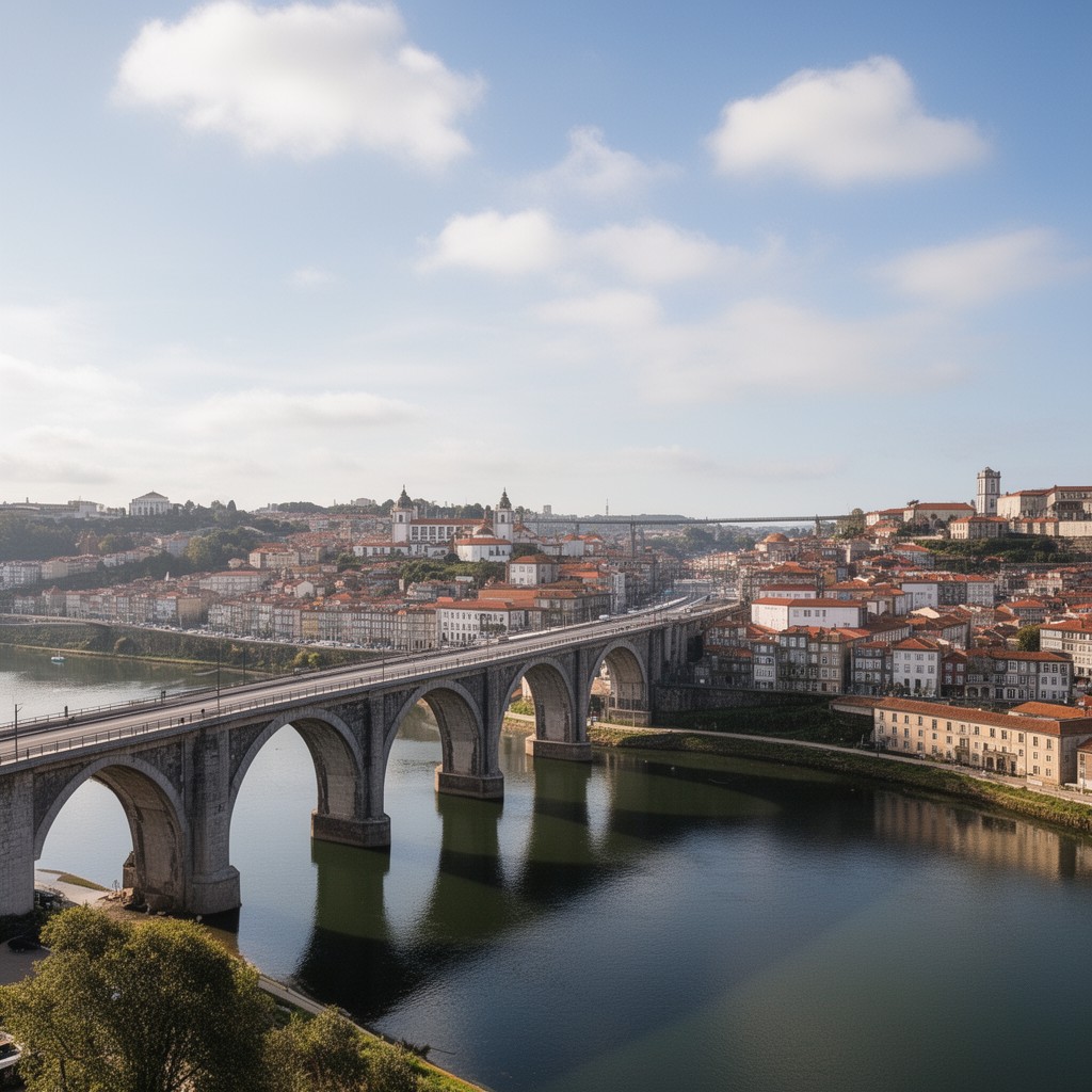 AI-generated illustration of Ponte de Santa Clara