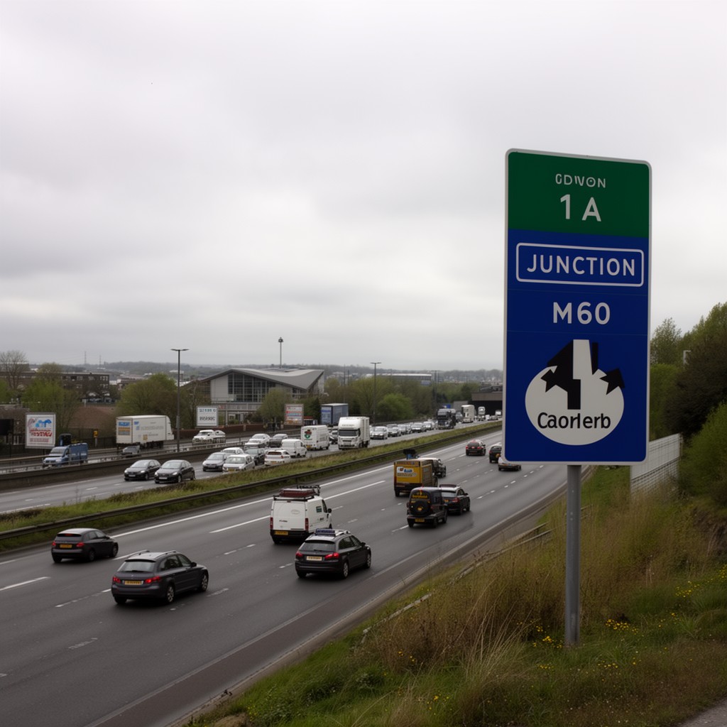 AI-generated illustration of Junction 1a of M60 motorway