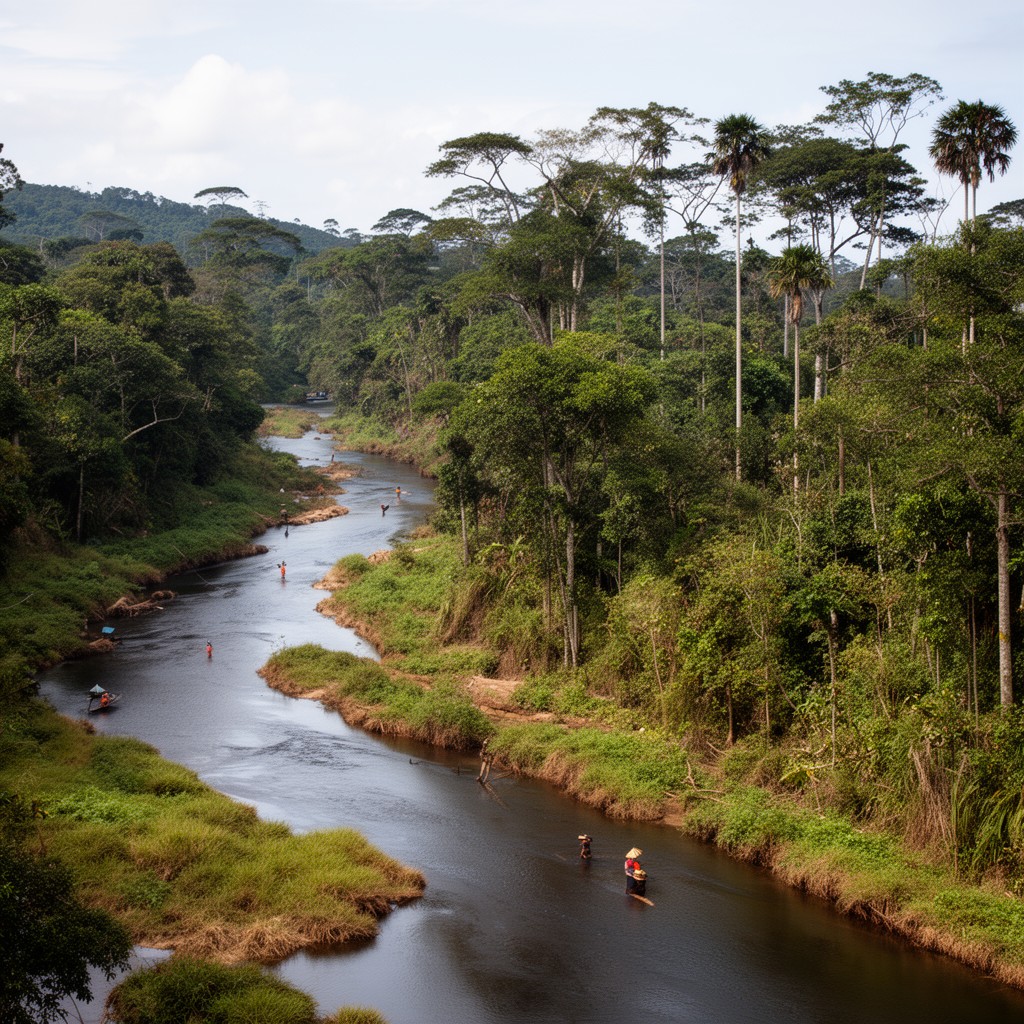 AI-generated illustration of Sepik River