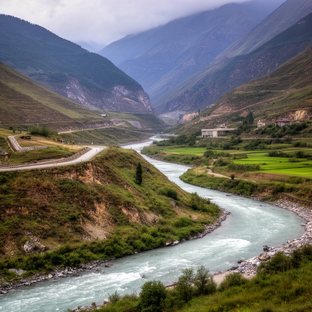 AI-generated illustration of Yalong River