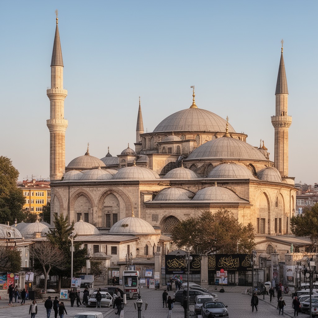 AI-generated illustration of Ulu Cami (Great Mosque of Bursa)