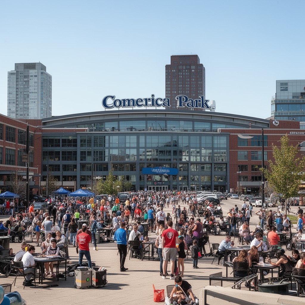 AI-generated illustration of Comerica Park
