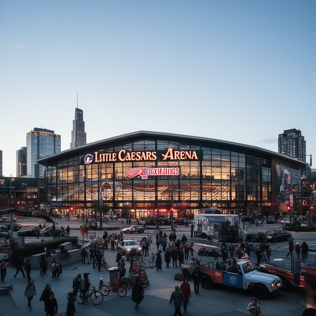 AI-generated illustration of Little Caesars Arena