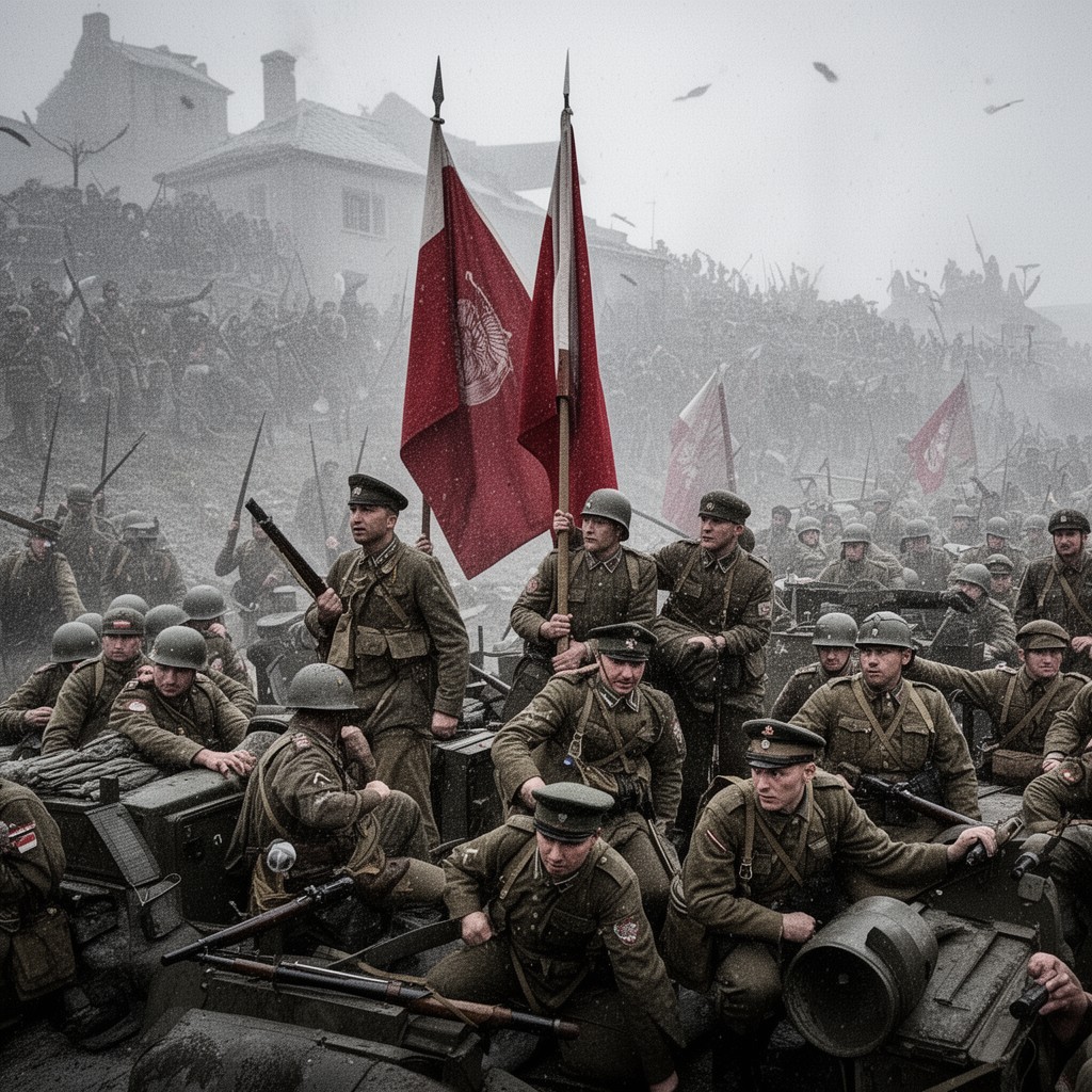 AI-generated illustration of 1st Tadeusz Kościuszko Infantry Division