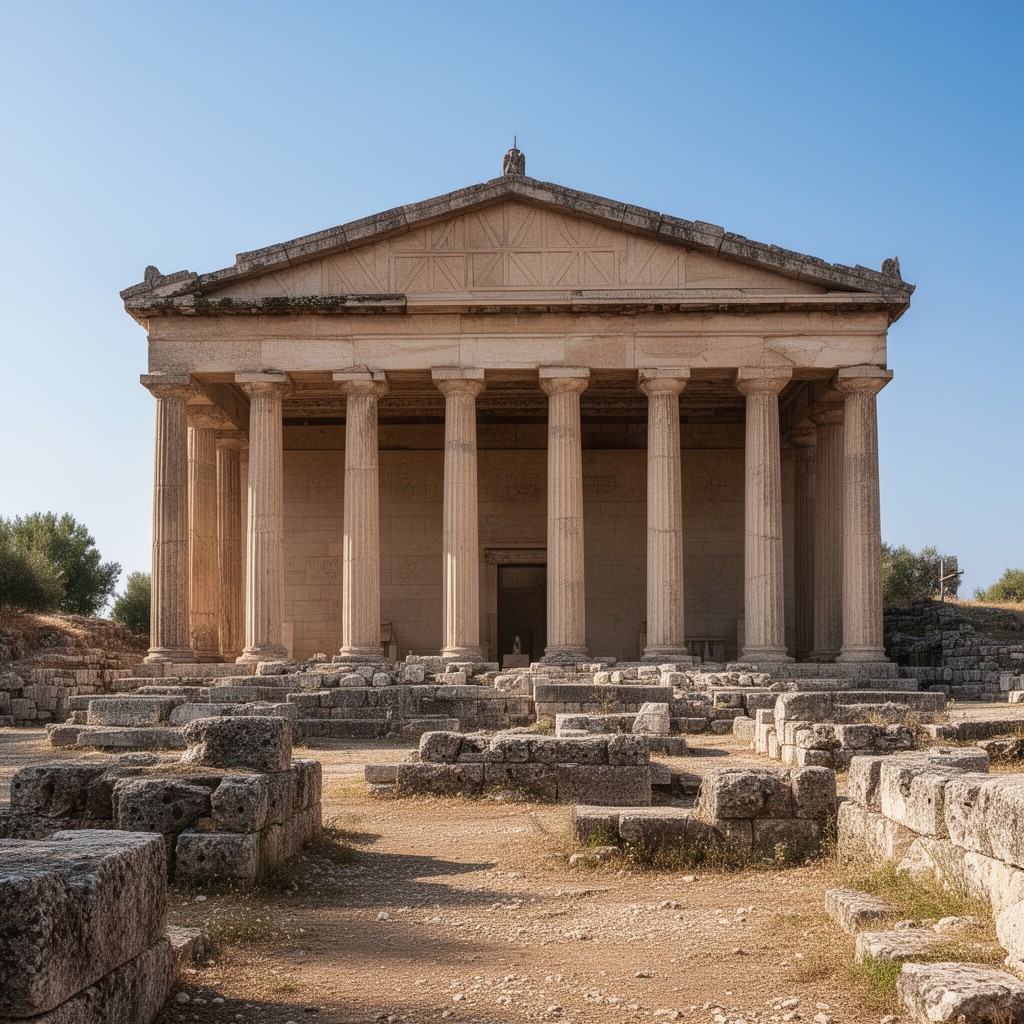 AI-generated illustration of Telesterion at Eleusis