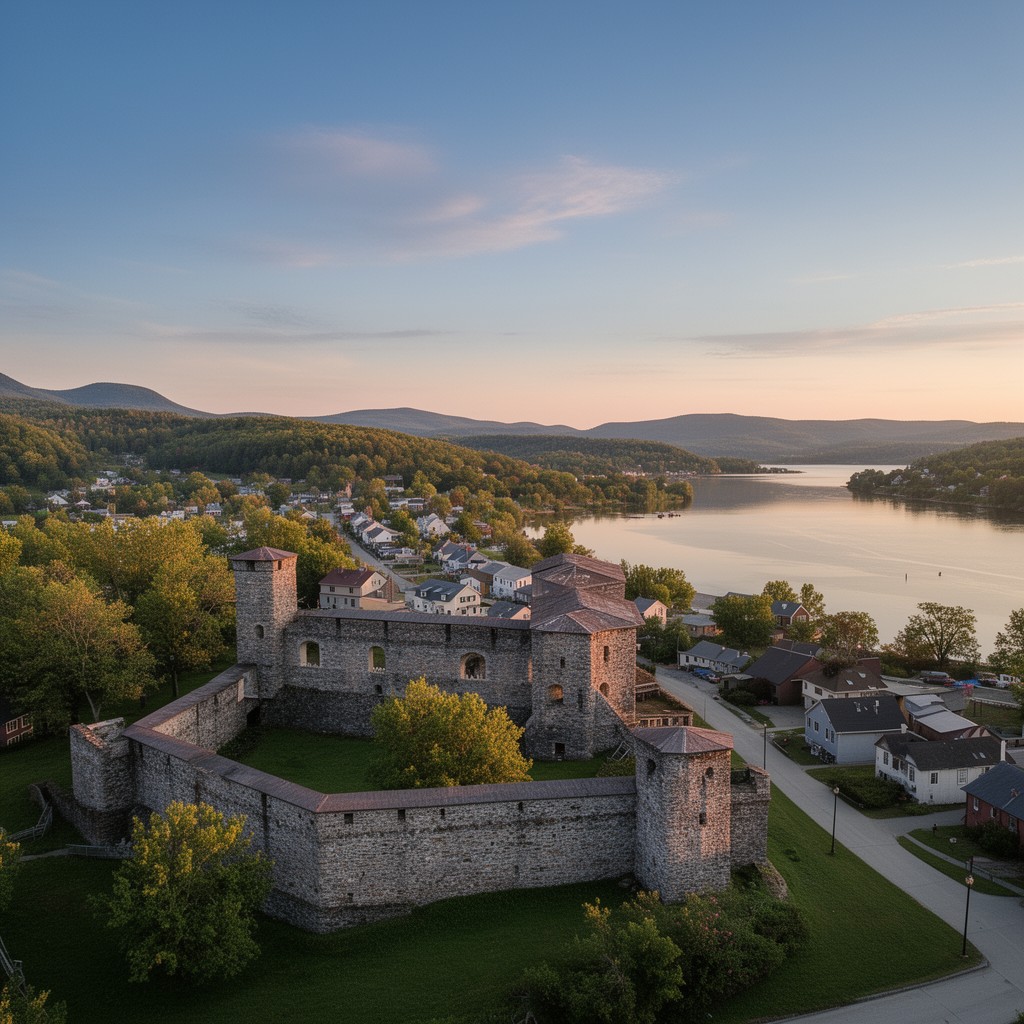 AI-generated illustration of Ticonderoga, New York