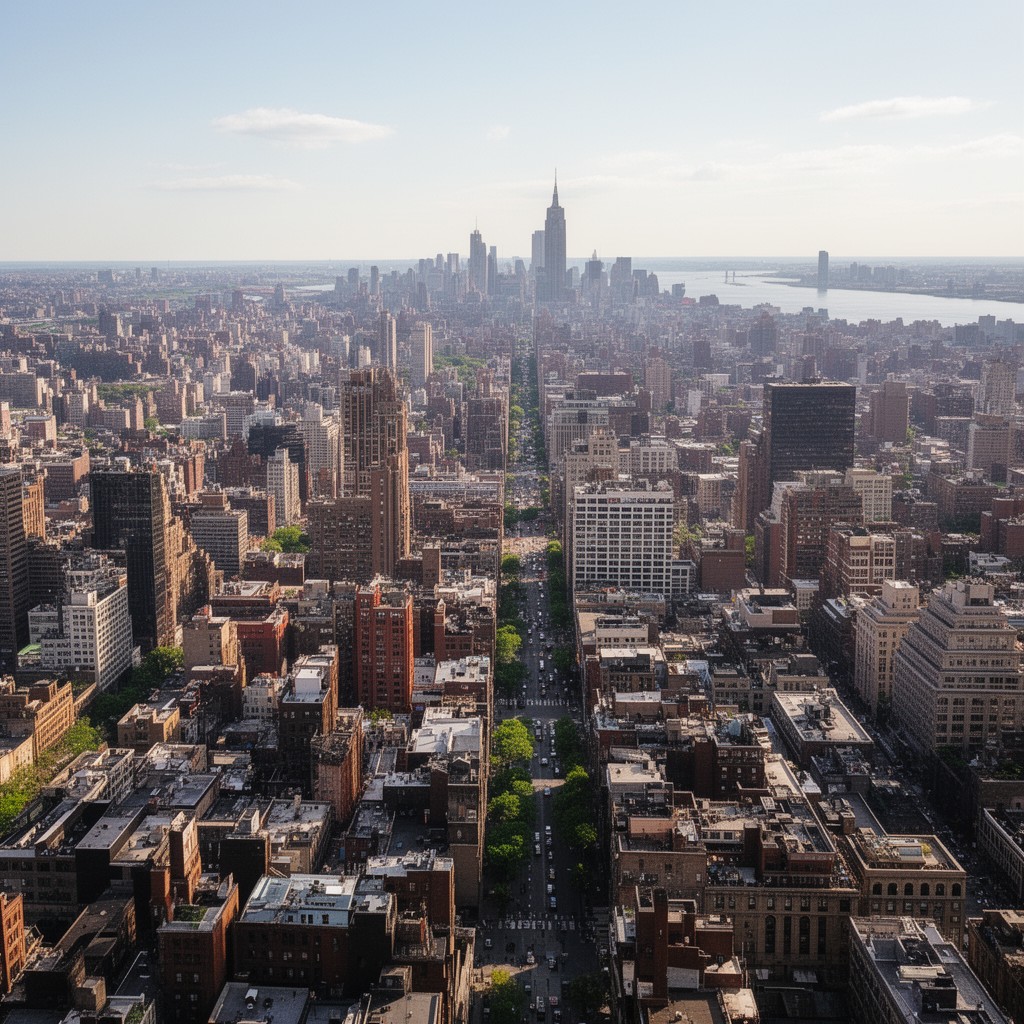 AI-generated illustration of East Side of Manhattan