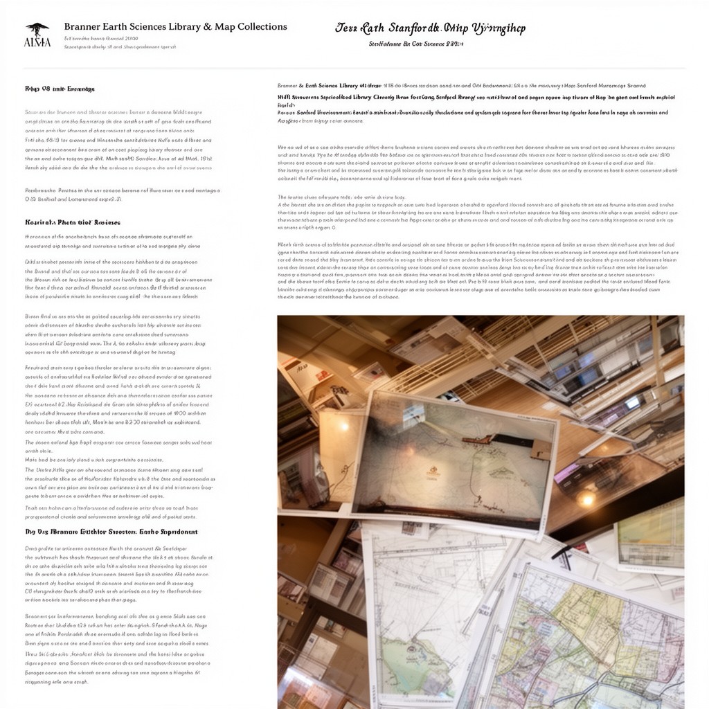 AI-generated illustration of Branner Earth Sciences Library & Map Collections