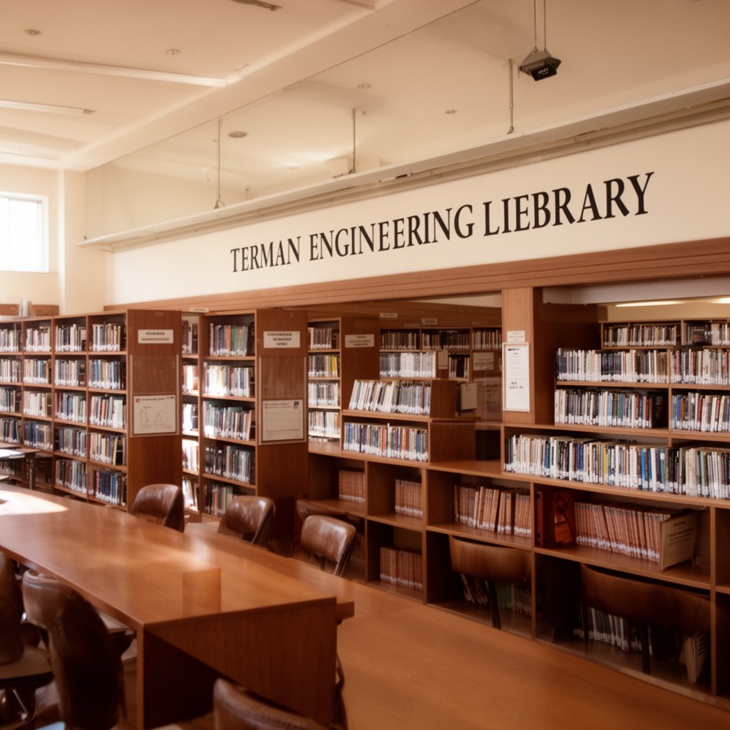 AI-generated illustration of Terman Engineering Library