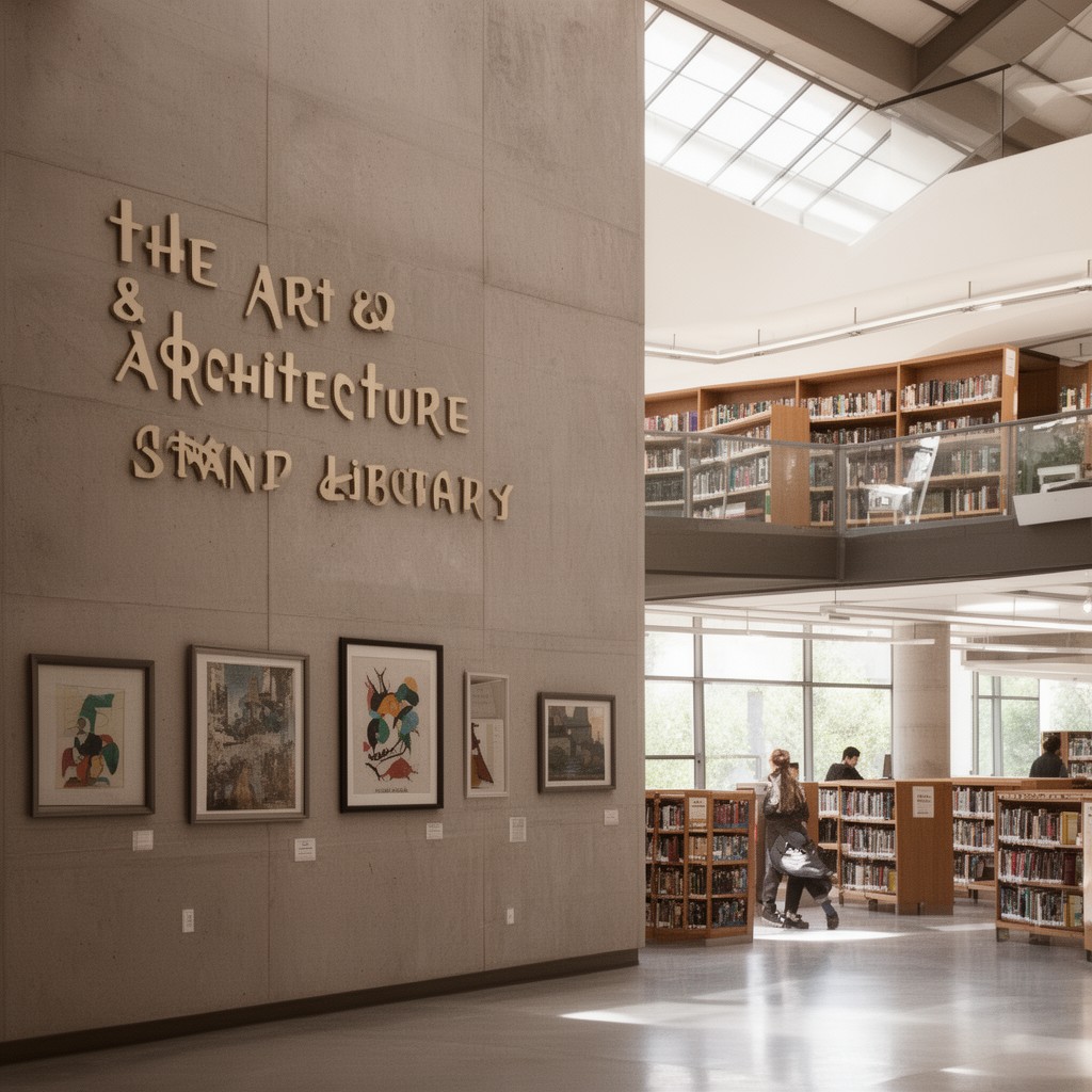 AI-generated illustration of Art & Architecture Library
