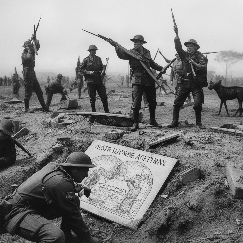 AI-generated illustration of Australian and New Zealand Army Corps
